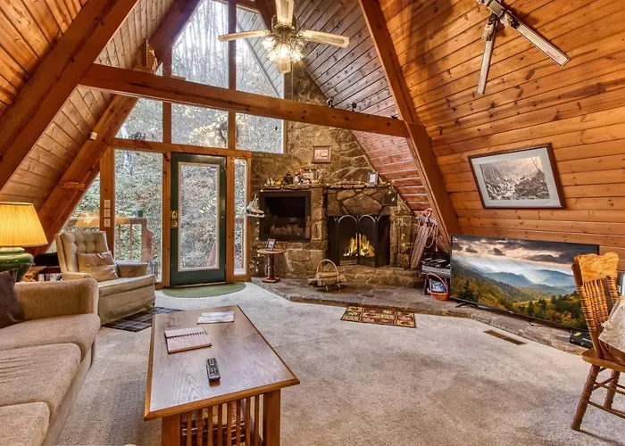 Mountain Springs Chalet- A Romantic Smoky Mountain Escape - Private Original A-Frame Chalet - Access To Buckberry Creek, Mature Hardwood Forest, Very Close To Ober Gatlinburg, The Great Smoky Mountains National Park, And Downtown Gatlinburg In The Sm