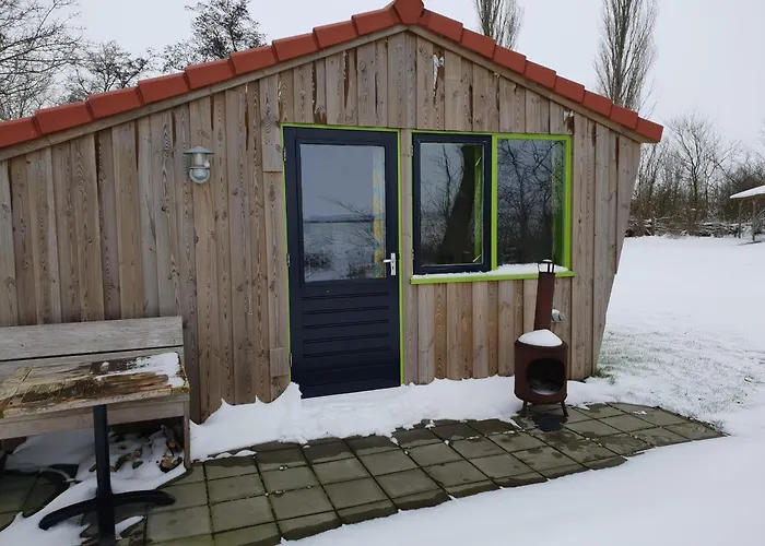 De Horizon, slapen in hutten