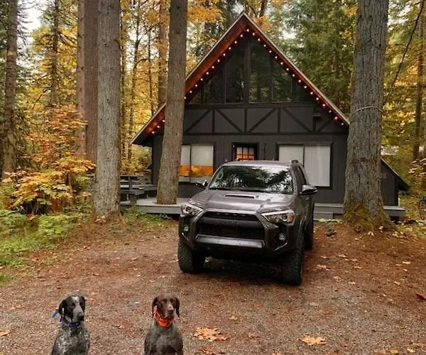 Luxury A-Frame With New Hot Tub, Cozy Fireplace & Backyard Firepit
