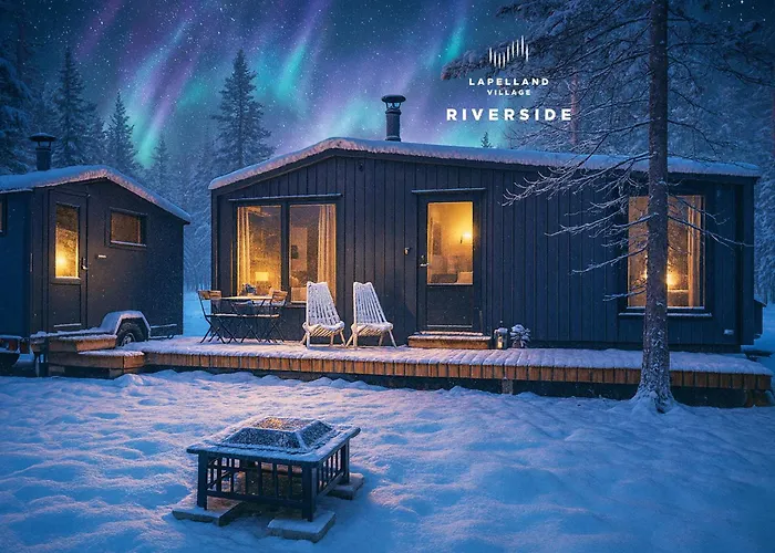 Lapland Landscape Cabin With Nature View, Sauna, Fireplace & Kitchen, Yllaes, Aekaeslompolo, Riverside Village